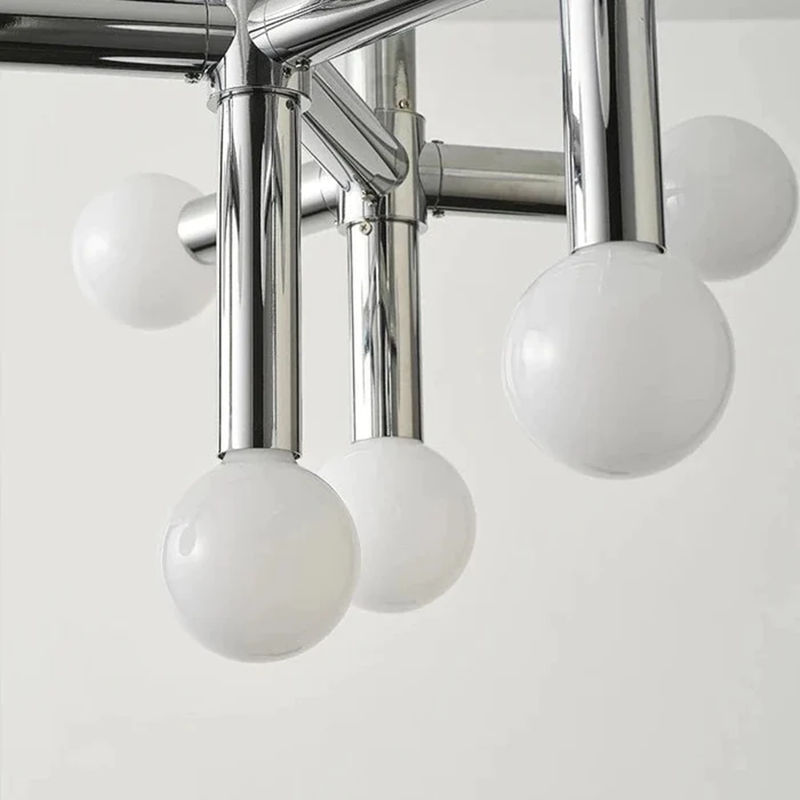 NordicAura | Glass Sphere Chandelier with Chrome Finish | Elegant Lighting for Home Decor 6