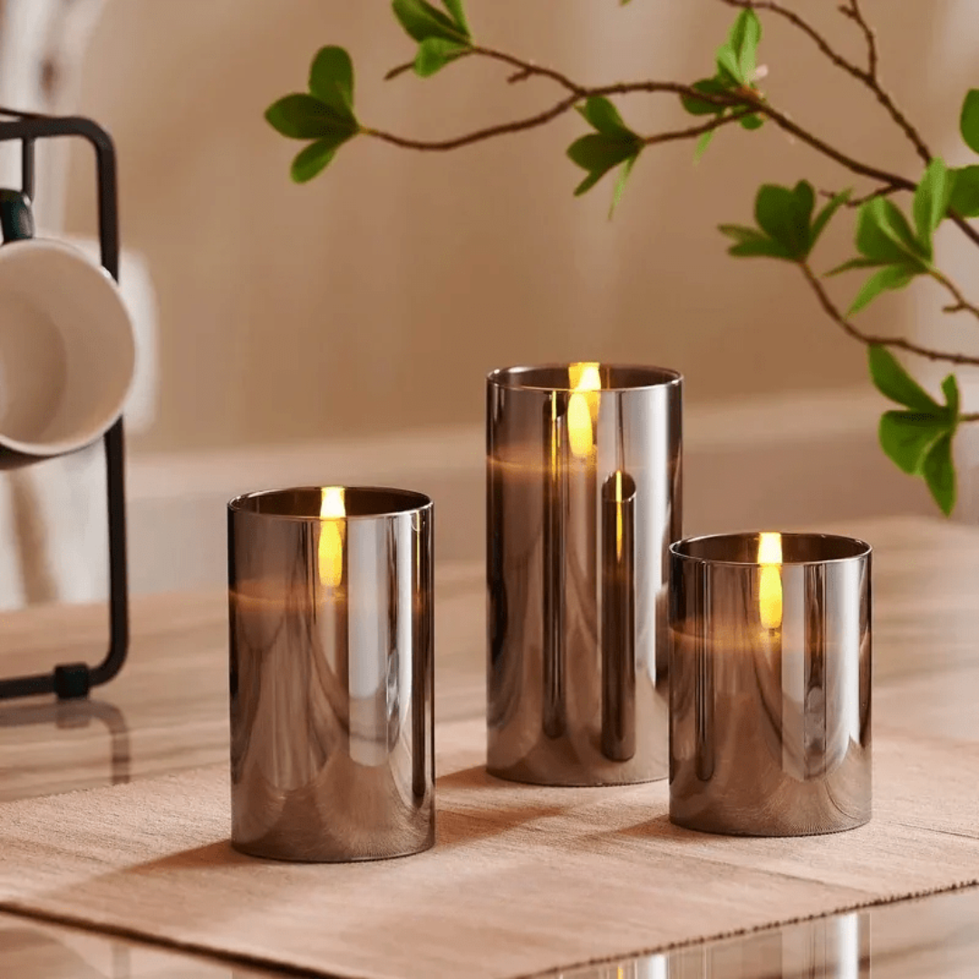LumaGlow | Realistic Flame Effect Candle Set with Elegant Glass Design | Safe Ambience for Indoor & Outdoor Use 2