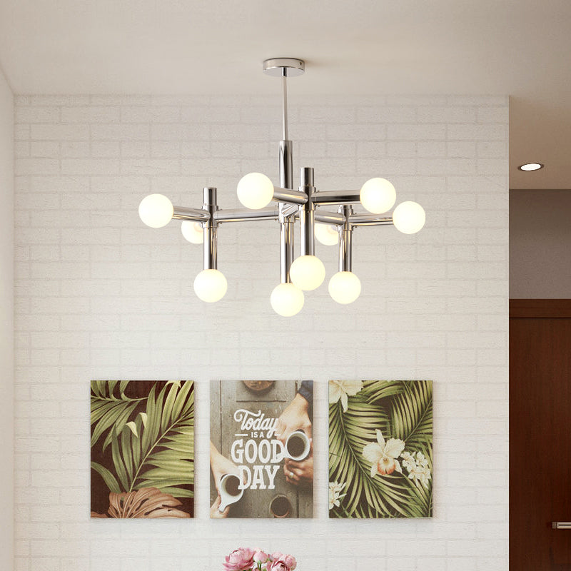 NordicAura | Glass Sphere Chandelier with Chrome Finish | Elegant Lighting for Home Decor 4