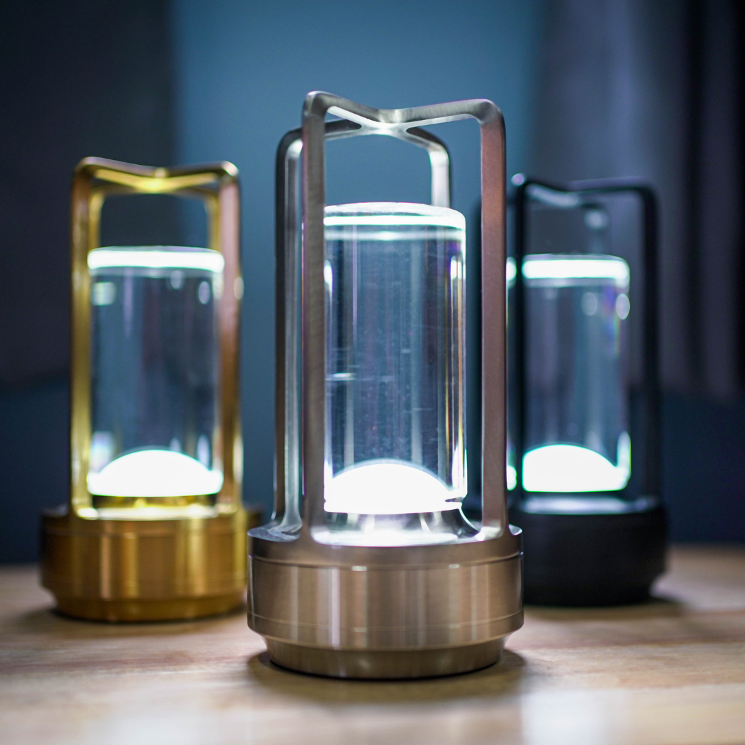 Klarako | Rechargeable Crystal Glass Lantern with Touch Control | Elegant Lighting for Timeless Décor 9